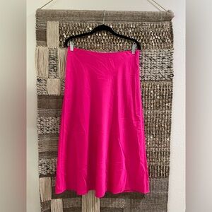 🩷 NWT J Crew hot pink bright satin midi skirt sz M